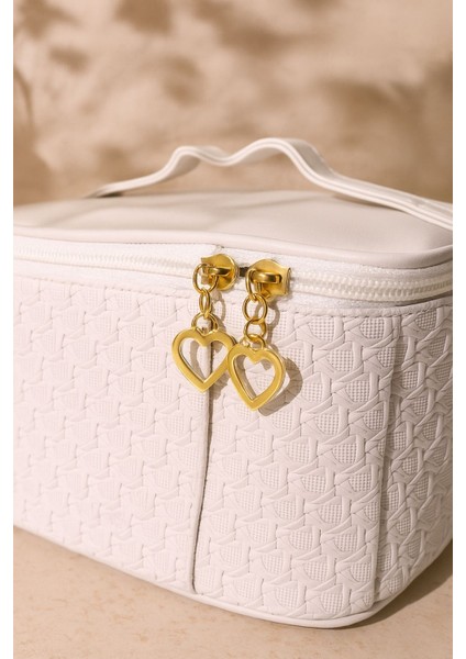 Dikdörtgen Formlu Makyaj Çantası Beyaz modelleri