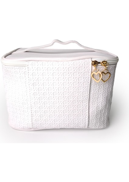 Dikdörtgen Formlu Makyaj Çantası Beyaz