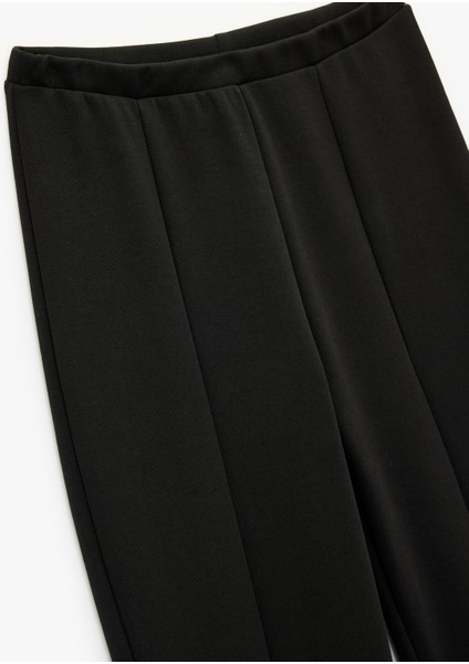 Nervürlü Pamuklu Slim Fit Ispanyol Paça Tayt Pantolon modelleri