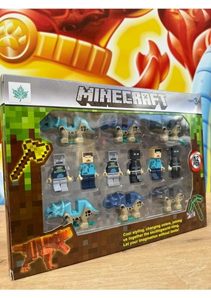 12 Parça Minecraft Figür Oyuncak Karakter Mınecraft Figürleri Set Dinazorlu Minecraft fiyatları