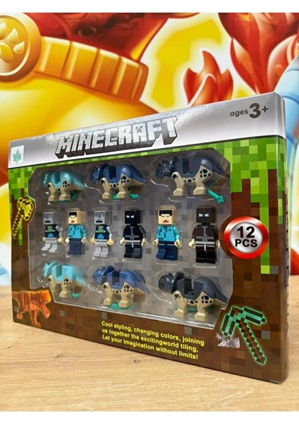 12 Parça Minecraft Figür Oyuncak Karakter Mınecraft Figürleri Set Dinazorlu Minecraft fırsatları