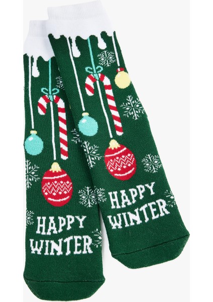 Pamuklu Kalın Soket Yılbaşı Çorabı