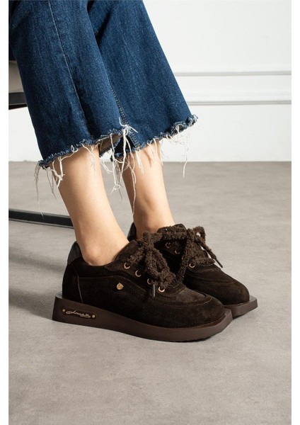 Kadın Bot & Bootie Süet Kahverengi Kısa Topuklu Casual/günlük Soğuk Havaya Dayanıklı