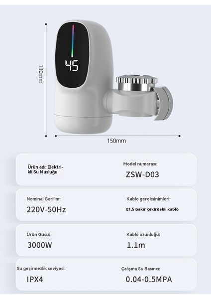 Sıcak ve Soğuk Kullanımlı Anlık Elektrikli Isıtma Musluğu (Yurt Dışından) indirimleri