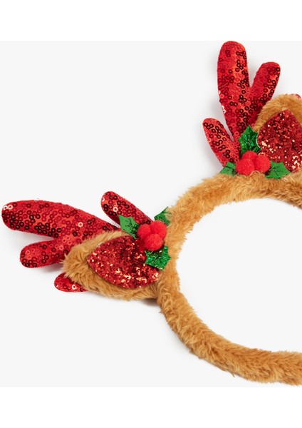 Geyik Boynuzu Detaylı Pullu Payetli Yılbaşı Tacı modelleri