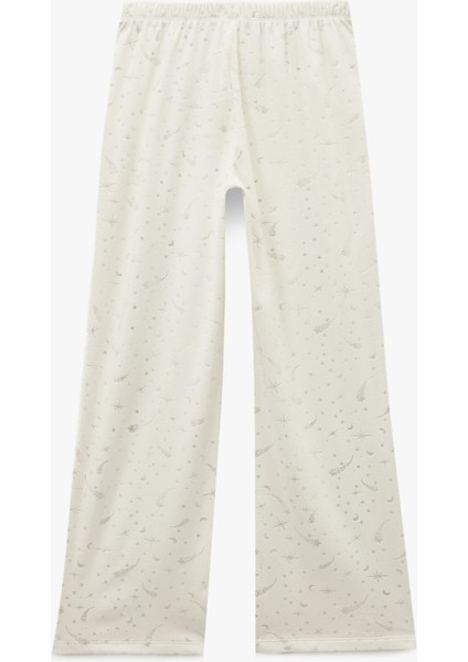 Yılbaşı Temalı Yıldız Desenli Parıltılı Kadife Pijama Altı fiyatları