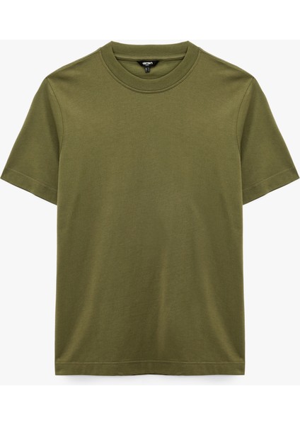 Pamuklu Kısa Kollu Regular Fit Bisiklet Yaka Basic Tişört