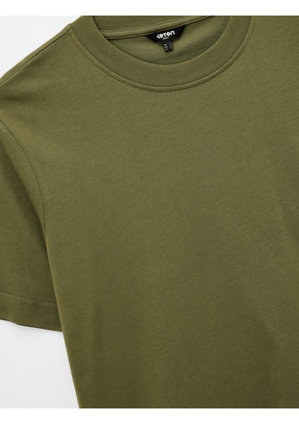 Pamuklu Kısa Kollu Regular Fit Bisiklet Yaka Basic Tişört modelleri