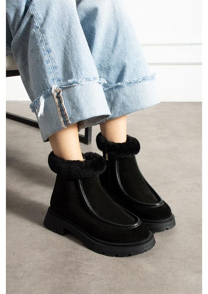 Kadın Bot & Bootie Süet Siyah Orta Topuklu Casual/günlük Soğuk Havaya Dayanıklı modelleri