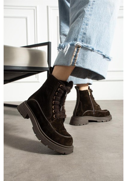 Kadın Bot & Bootie Süet Kahverengi Orta Topuklu Casual/günlük Soğuk Havaya Dayanıklı modelleri