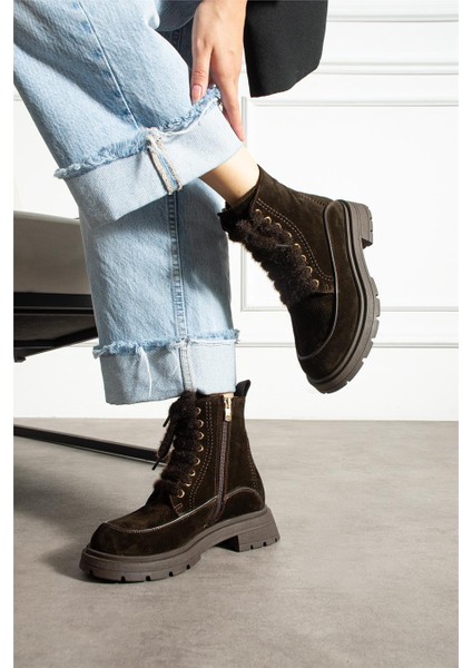 Kadın Bot & Bootie Süet Kahverengi Orta Topuklu Casual/günlük Soğuk Havaya Dayanıklı fırsatları