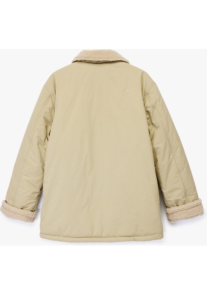 Dik Yaka Uzun Kollu Fermuarlı Cepli Içi Peluş Astarlı Anorak Mont fırsatları