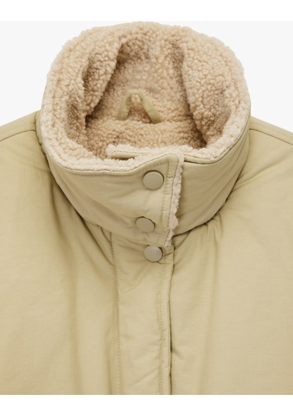 Dik Yaka Uzun Kollu Fermuarlı Cepli Içi Peluş Astarlı Anorak Mont indirimleri