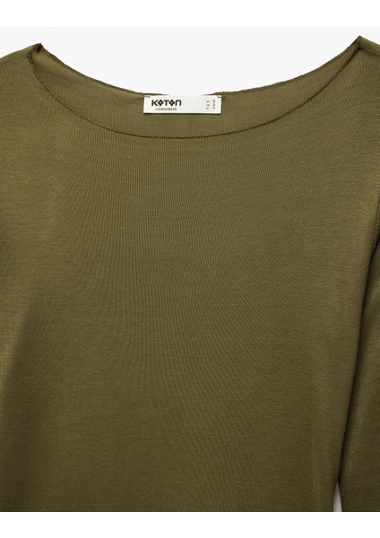 Rahat Kalıp Uzun Kollu U Yaka Viskon Pijama Üstü modelleri