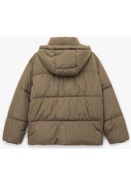 Uzun Kollu Cepli Fermuarlı Su Itici Kapüşonlu Anorak Şişme Mont fırsatları