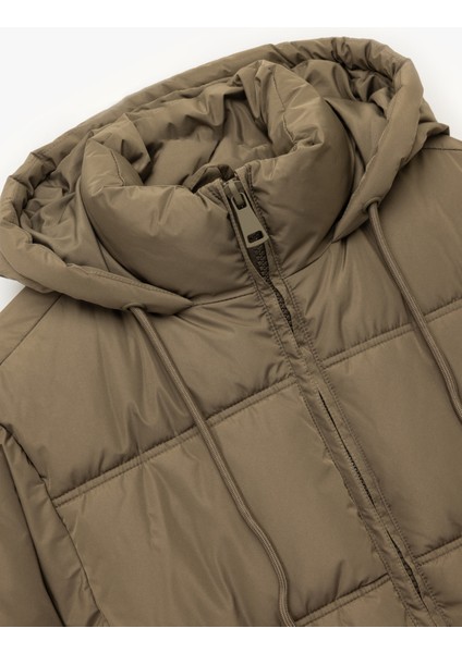 Uzun Kollu Cepli Fermuarlı Su Itici Kapüşonlu Anorak Şişme Mont indirimleri