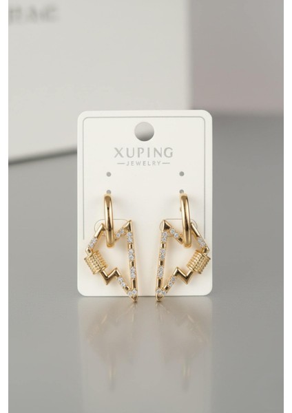 Modern Üçgen Tasarım Zirkon Taşlı Küpe (Xuping) 01-Xpng-Küpe fiyatları