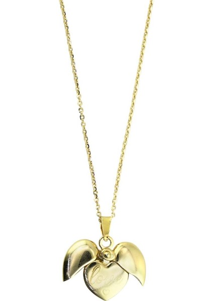 14 Ayar Altın Kalpli Kolye - 0195222 modelleri