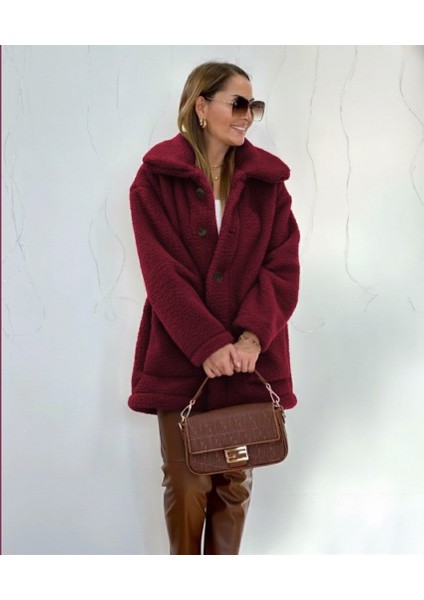 Kadın Uzun Kollu Yakalı Önden Düğmeli Welsoft Kaban modelleri