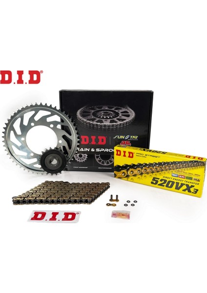 BAJAJ DOMINAR 400 2013-2023 DID ZİNCİR DİŞLİ SETİ GOLD 520 ORING