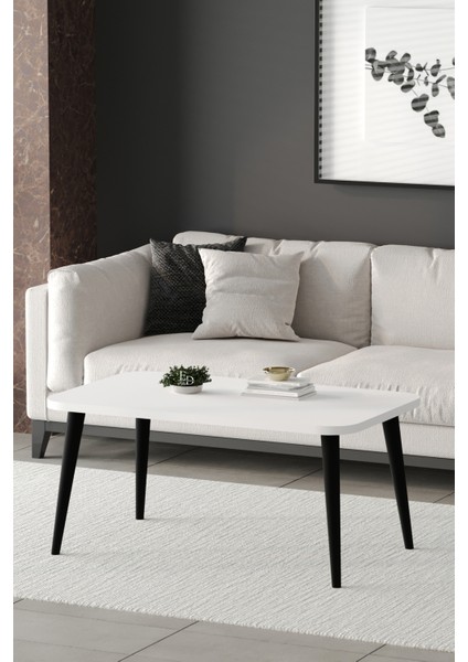 Orta Sehpa Metal Ayaklı , Roma Orta Sehpa , Siyah Metal - Beyaz Tabla fiyatları