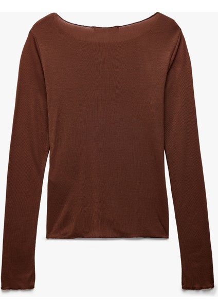 Rahat Kalıp Uzun Kollu U Yaka Viskon Pijama Üstü fiyatları