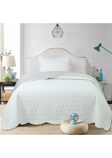 Perla Petek Desenli Kapitone Yatak Örtüsü Seti (Tek & Çift) | Çift Taraflı Dalgalı Kesim Lüks Tasarım (4 Renk)