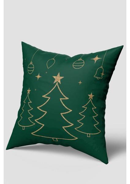 Yeşil Altın Ren Geyiği Çam Ağacı Yılbaşı Kırlent Kılıfı Seti 2'li fiyatları