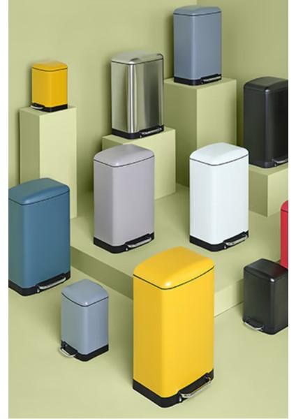 Ariane 30 L Pedallı Çöp Kovası Mavi | Yavaş Kapanma Kapak, Kolay Temizlik Çıkarılabilir Yıkanabilir İç Sepet, İnce Tasarım