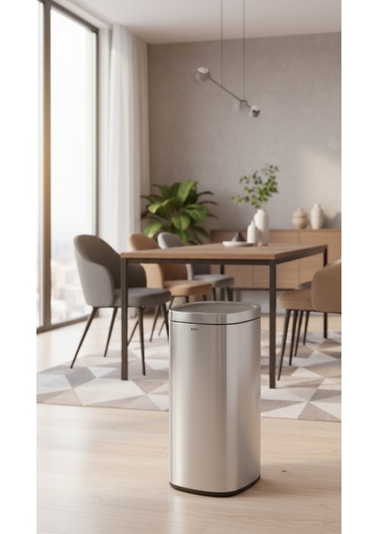 Round 50 L Metal Pedallı Çöp Kovası Çelik | Geniş Kapasite, Yavaş Kapanma, Kolay Temizlik Çıkarılabilir Yıkanabilir İç Sepet