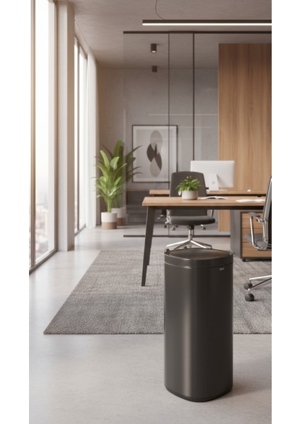 Round 50 L Metal Pedallı Çöp Kovası Siyah | Büyük Hacim, Yavaş Kapanma, Kolay Temizlik Çıkarılabilir Yıkanabilir İç Sepet fırsatları