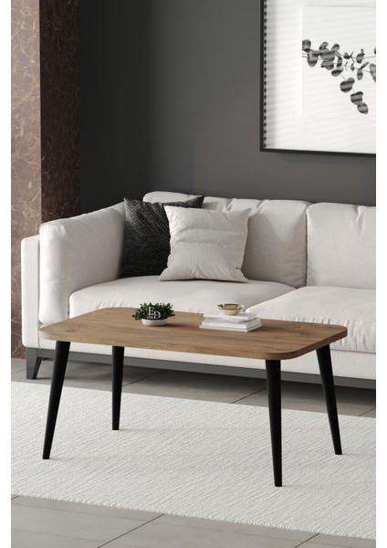 Orta Sehpa Metal Ayaklı , Roma Orta Sehpa , Siyah Metal - Atlantik Çam Tabla fiyatları