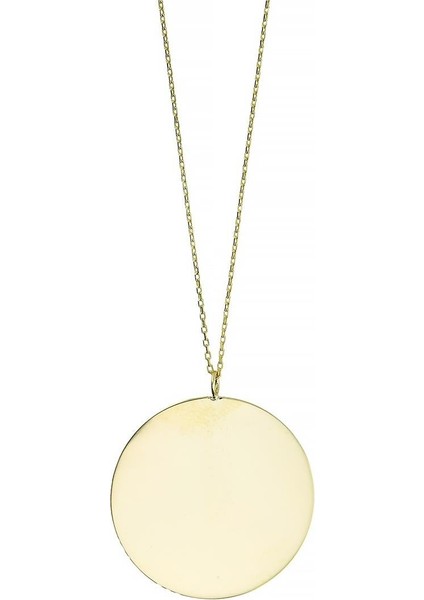 14 Ayar Altın Plaka Kolye - 0201262