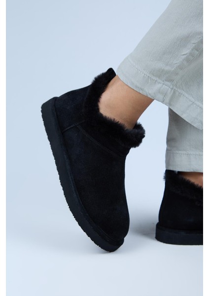 Hanni Kadın Hakiki Deri Sabo Kürklü Siyah Terlik indirimleri