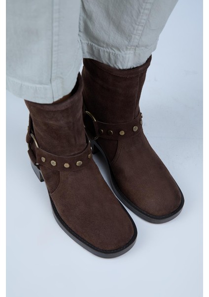 (Lukka) Kadın Hakiki Deri Biker Troklu Kahve Bot fiyatları