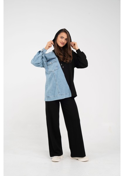 Kapüşonlu Denim Detaylı İkili Takım K1741 indirimleri