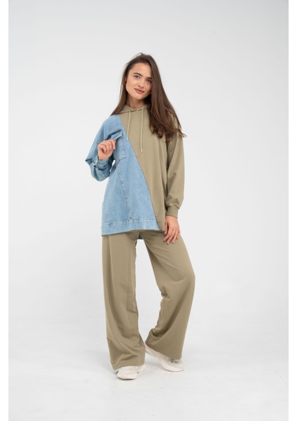Kapüşonlu Denim Detaylı İkili Takım K1741 fiyatları