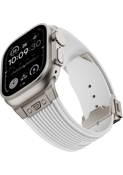 Apple Watch 45MM Endurance Pro 316L Çelik Bağlantı Parçalı Silikon Kordon Kayış fırsatları