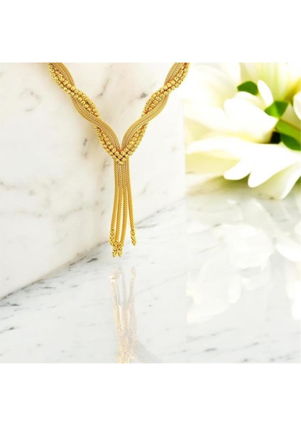 14 Ayar Altın Tasarım Gerdanlık - F005649 fiyatları