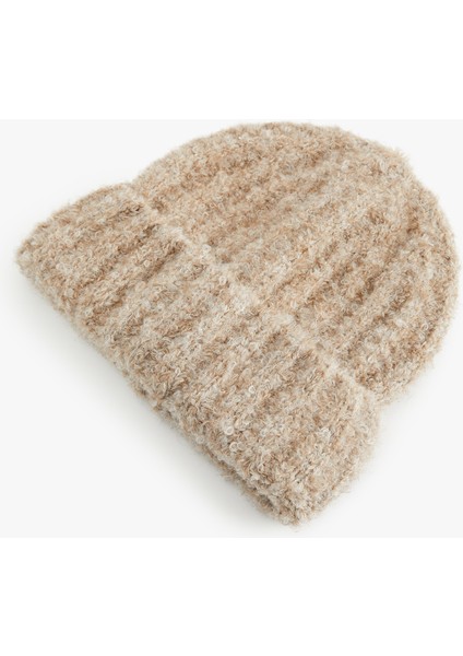 Yumuşak Dokulu Katlama Detaylı Kırçıllı Örgü Bere fiyatları