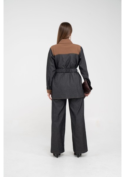 Tokalı Kemer Detaylı Çift Parça Kadın Takım 1755 indirimleri