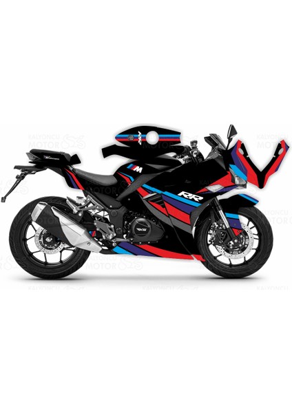 RKS R250 M Power Design Motosiklet Sticker Set Siyah