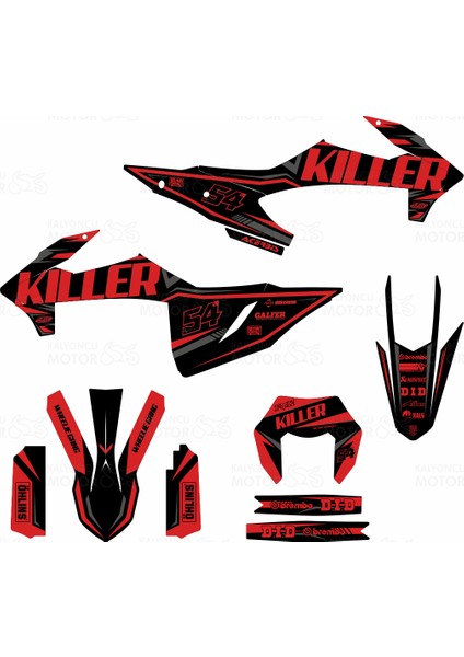 Kuba Race 125 Killer Design Full Hologram Siyah-Kırmızı-Gri Kaplama fiyatları