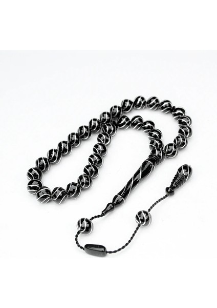 Oltu Taşı Küre Kesim Çeşmi Bülbül Işlemeli Tespih