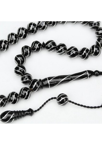 Oltu Taşı Küre Kesim Çeşmi Bülbül Işlemeli Tespih