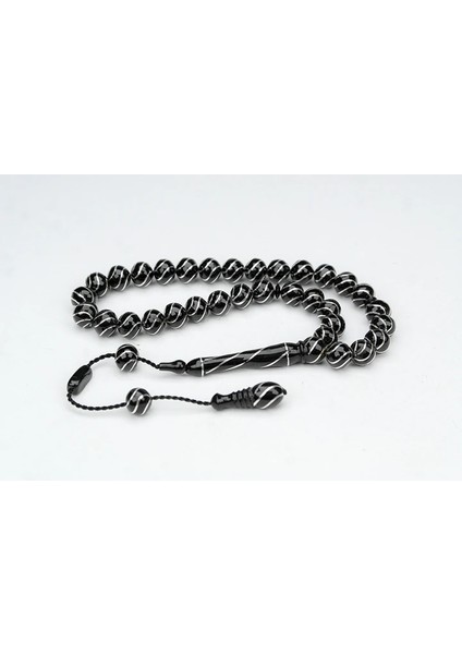 Oltu Taşı Küre Kesim Çeşmi Bülbül Işlemeli Tespih