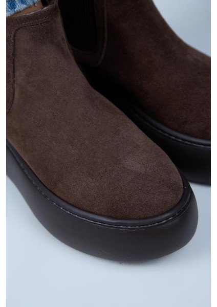 Ove Kadın Deri Lastikli Içi Kürklü Kahve Bot modelleri