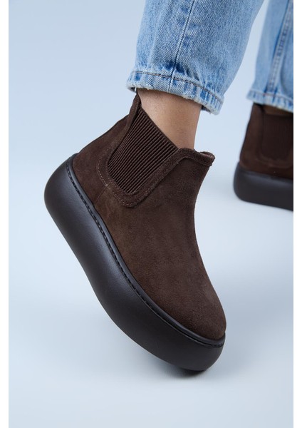 Ove Kadın Deri Lastikli Içi Kürklü Kahve Bot fırsatları