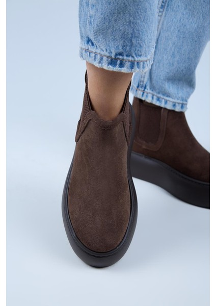 Ove Kadın Deri Lastikli Içi Kürklü Kahve Bot indirimleri