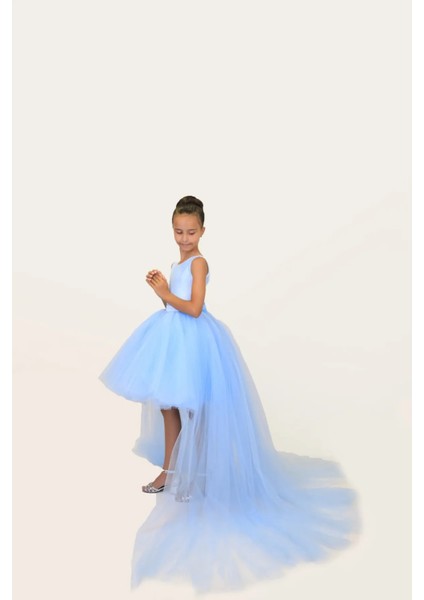 Kız Çocuk Prenses Abiye Tül Kuyruklu Elbise fiyatları